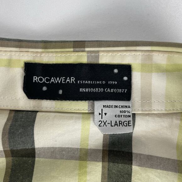 Rocawear Classic Mens Western Plaid Button Down Shirt XXL - Picture 5 of 8